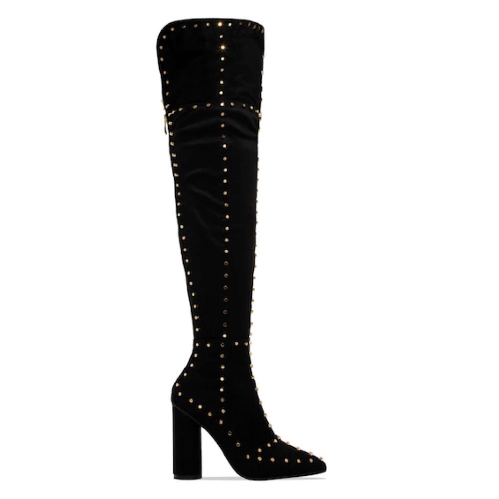 **SALE** Over the Knee Studded Heel Suede Boots
